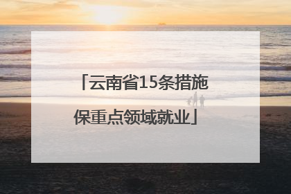 云南省15条措施保重点领域就业
