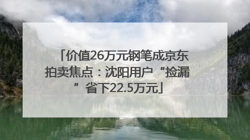 价值26万元钢笔成京东拍卖焦点：沈阳用户“捡漏”省下22.5万元