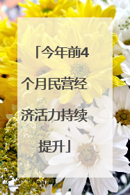 今年前4个月民营经济活力持续提升