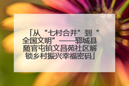 从“七村合并”到“全国文明”——郓城县随官屯镇文昌苑社区解锁乡村振兴幸福密码