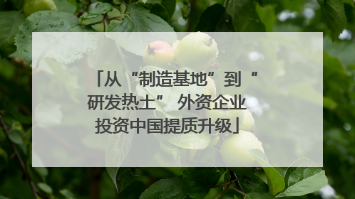 从“制造基地”到“研发热土” 外资企业投资中国提质升级