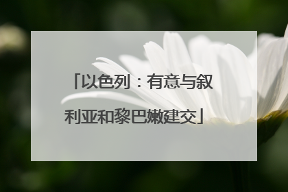 以色列：有意与叙利亚和黎巴嫩建交