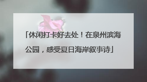 休闲打卡好去处！在泉州滨海公园，感受夏日海岸叙事诗