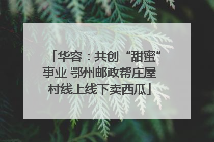 华容：共创“甜蜜”事业 鄂州邮政帮庄屋村线上线下卖西瓜