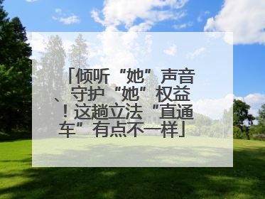 倾听“她”声音、守护“她”权益！这趟立法“直通车”有点不一样