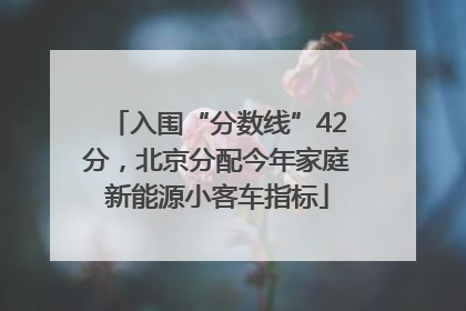 入围“分数线”42分，北京分配今年家庭新能源小客车指标