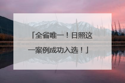 全省唯一！日照这一案例成功入选！