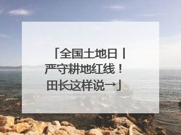 全国土地日丨严守耕地红线！田长这样说→