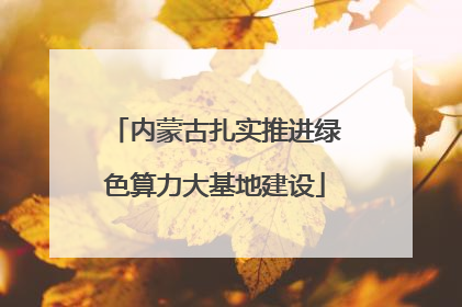 内蒙古扎实推进绿色算力大基地建设