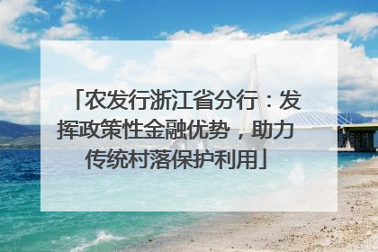 农发行浙江省分行：发挥政策性金融优势，助力传统村落保护利用