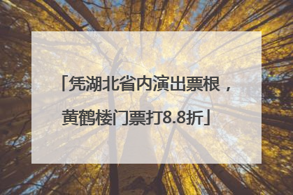 凭湖北省内演出票根，黄鹤楼门票打8.8折