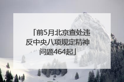 前5月北京查处违反中央八项规定精神问题464起