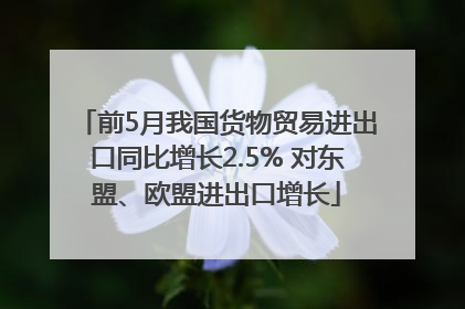 前5月我国货物贸易进出口同比增长2.5% 对东盟、欧盟进出口增长