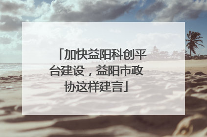 加快益阳科创平台建设，益阳市政协这样建言