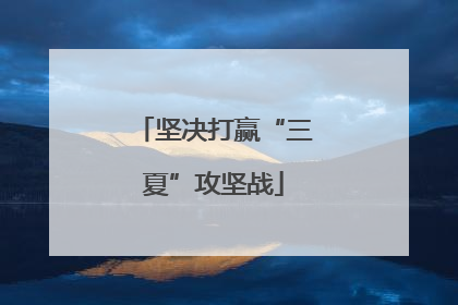 坚决打赢“三夏”攻坚战