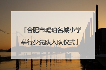 合肥市琥珀名城小学举行少先队入队仪式