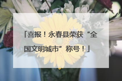 喜报！永春县荣获“全国文明城市”称号！