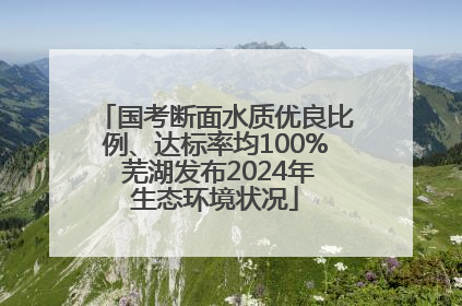 国考断面水质优良比例、达标率均100% 芜湖发布2024年生态环境状况