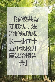 家校共育守底线，法治护航助成长—枣庄十五中北校开展法治报告会