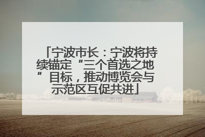 宁波市长：宁波将持续锚定“三个首选之地”目标，推动博览会与示范区互促共进