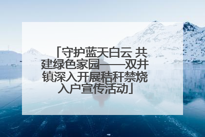 守护蓝天白云 共建绿色家园——双井镇深入开展秸秆禁烧入户宣传活动