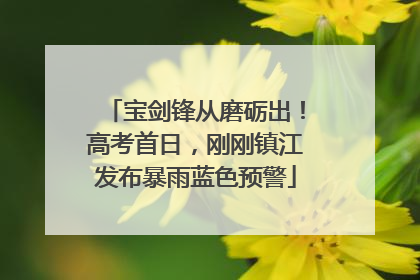 宝剑锋从磨砺出！高考首日，刚刚镇江发布暴雨蓝色预警