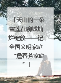 天山的一朵雪莲在聊城灿烂绽放——记全国文明家庭“詹春芳家庭”