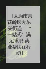 太原市杏花岭区大东关街道：“一站式”满足求职 就业帮扶在行动