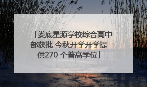 娄底星源学校综合高中部获批 今秋开学开学提供270 个普高学位
