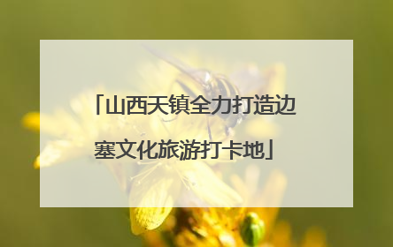 山西天镇全力打造边塞文化旅游打卡地