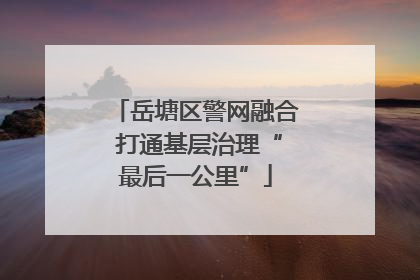 岳塘区警网融合 打通基层治理“最后一公里”
