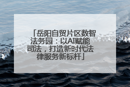 岳阳自贸片区数智法务园：以AI赋能司法，打造新时代法律服务新标杆