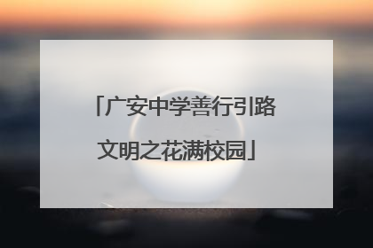 广安中学善行引路 文明之花满校园