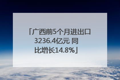 广西前5个月进出口3236.4亿元 同比增长14.8%