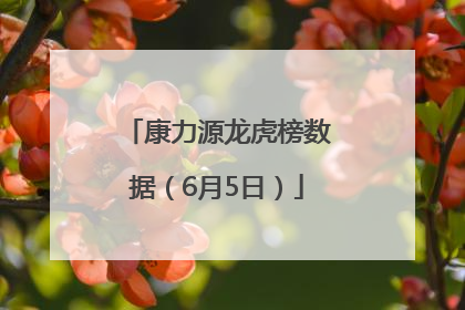 康力源龙虎榜数据（6月5日）