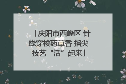 庆阳市西峰区 针线穿梭药草香 指尖技艺“活”起来