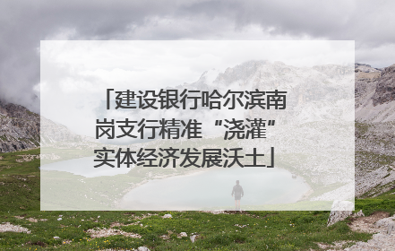 建设银行哈尔滨南岗支行精准“浇灌”实体经济发展沃土