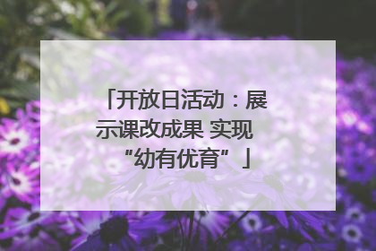 开放日活动：展示课改成果 实现“幼有优育”