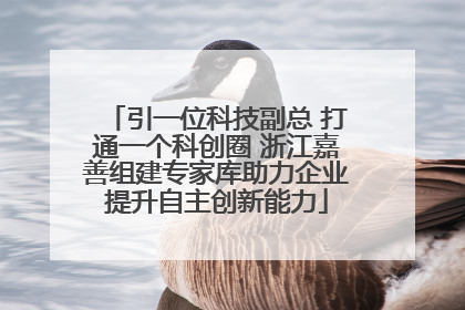 引一位科技副总 打通一个科创圈 浙江嘉善组建专家库助力企业提升自主创新能力
