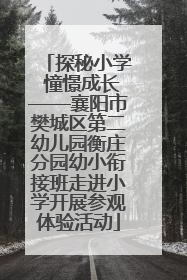探秘小学 憧憬成长——襄阳市樊城区第二幼儿园衡庄分园幼小衔接班走进小学开展参观体验活动