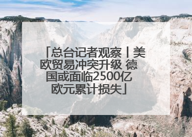 总台记者观察丨美欧贸易冲突升级 德国或面临2500亿欧元累计损失