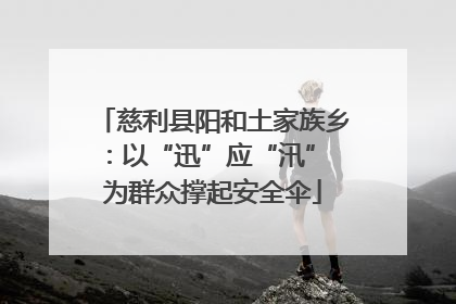 慈利县阳和土家族乡：以“迅”应“汛” 为群众撑起安全伞