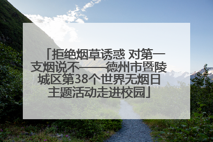 拒绝烟草诱惑 对第一支烟说不——德州市暨陵城区第38个世界无烟日主题活动走进校园