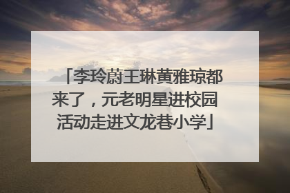 李玲蔚王琳黄雅琼都来了，元老明星进校园活动走进文龙巷小学