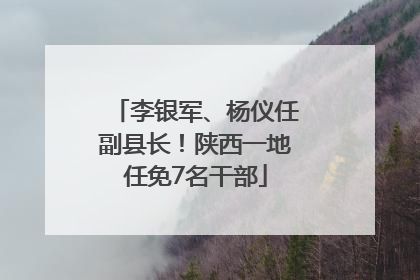 李银军、杨仪任副县长！陕西一地任免7名干部