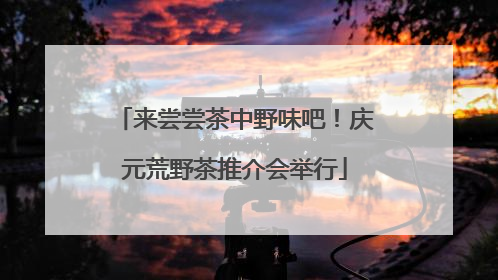 来尝尝茶中野味吧！庆元荒野茶推介会举行