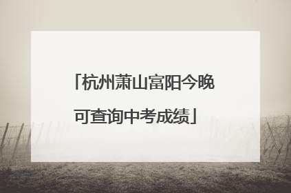 杭州萧山富阳今晚可查询中考成绩