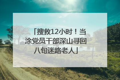 搜救12小时！当涂党员干部深山寻回八旬迷路老人