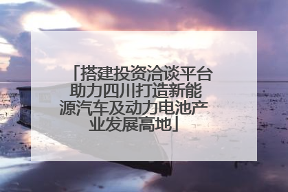 搭建投资洽谈平台 助力四川打造新能源汽车及动力电池产业发展高地