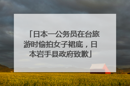 日本一公务员在台旅游时偷拍女子裙底，日本岩手县政府致歉